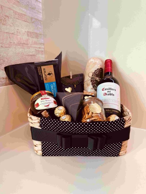 CESTA SUPER LUXO NOITE DO VINHO - Imagem 4