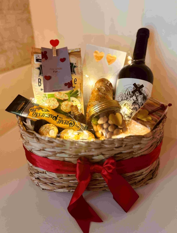CESTA SUPER LUXO NOITE DO VINHO - Imagem 2